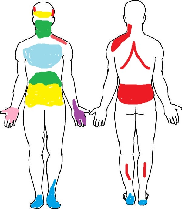 Закрашивая силуэты, постарайтесь сделать так, что бы не оставалось пустых мест.