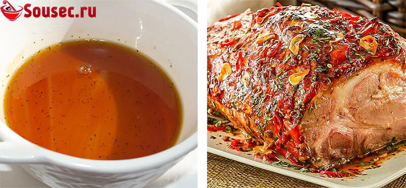 Запеченная свинина с соусом