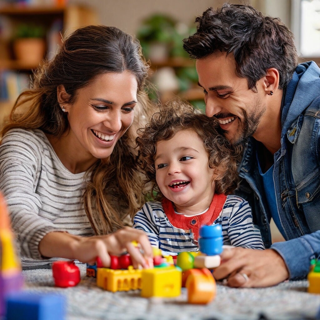 Родители играют с детьми