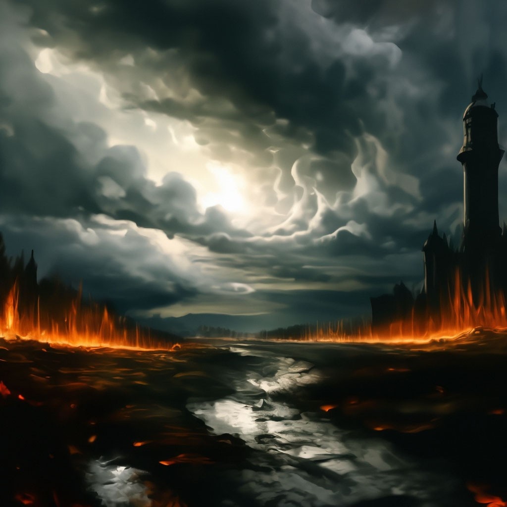 Сценарии возможного разрушения планеты Земля. Иллюстрация сгенерирована нейросетью