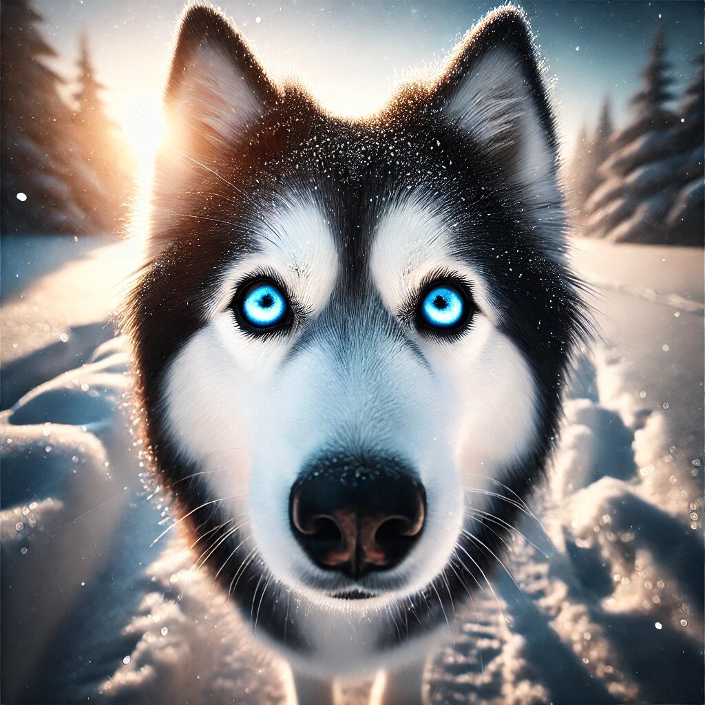 Собаки хаски зимой