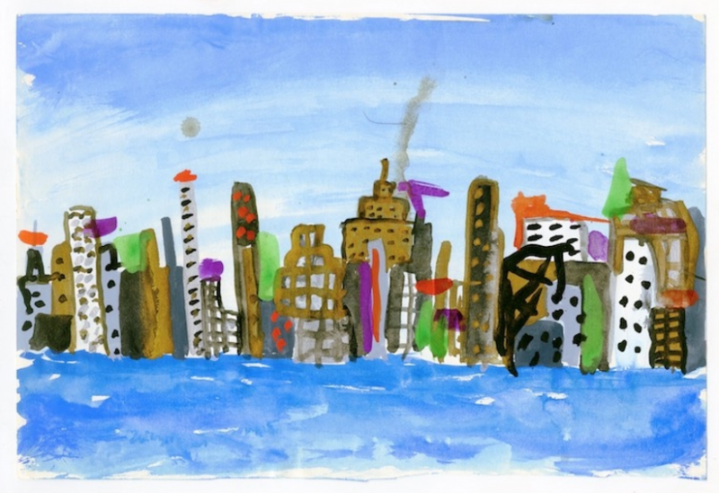 "UNTITLED", 1970, Acrylic on Paper, 6 x 9 Inches