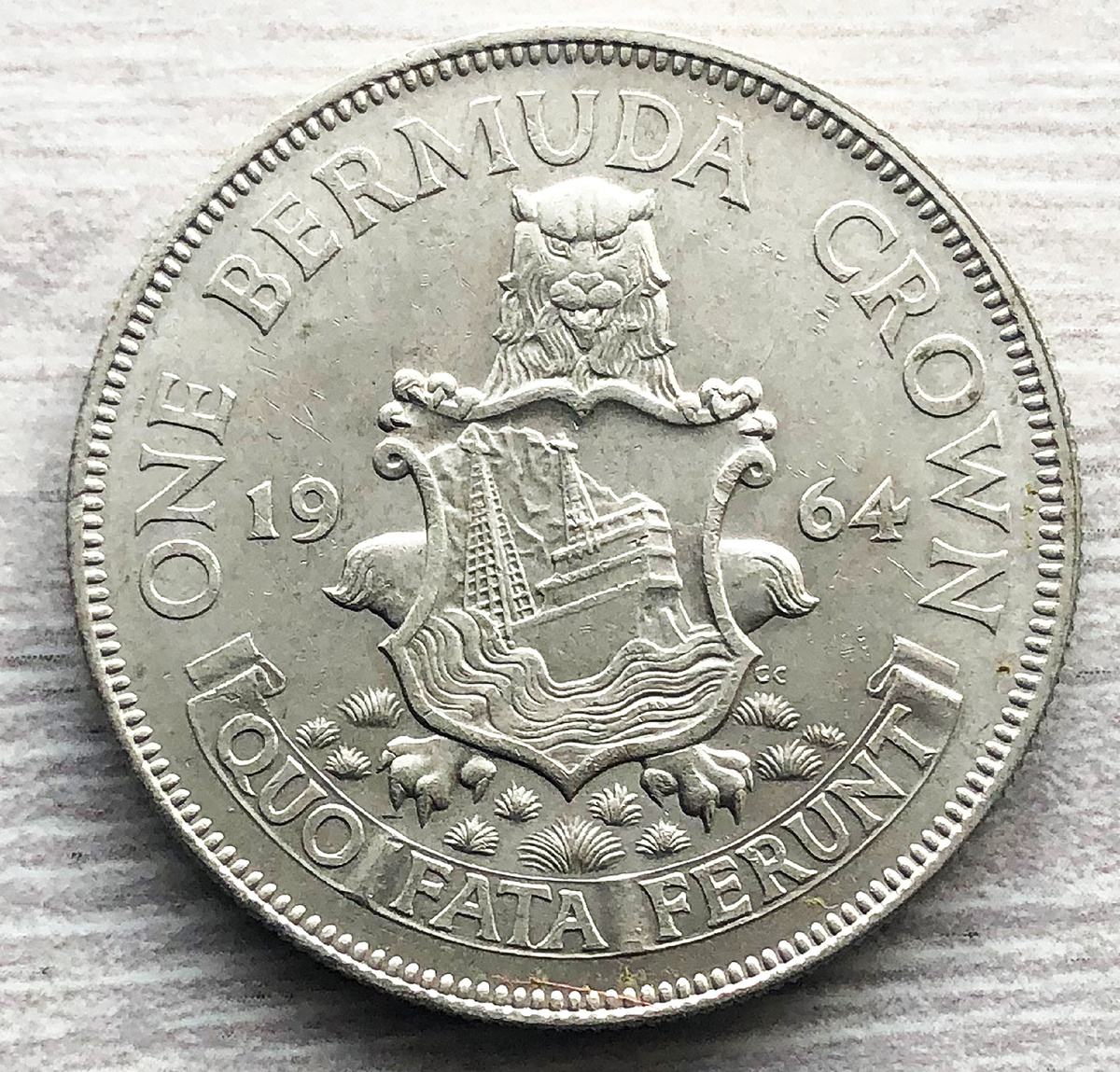 Бермудские острова 1 крона 1964. Фото автора. 