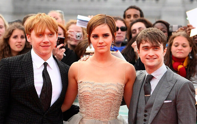 Фото из открытого источника. Руперт Гринт, Эмма Уотсон и Дениэл Редклифф