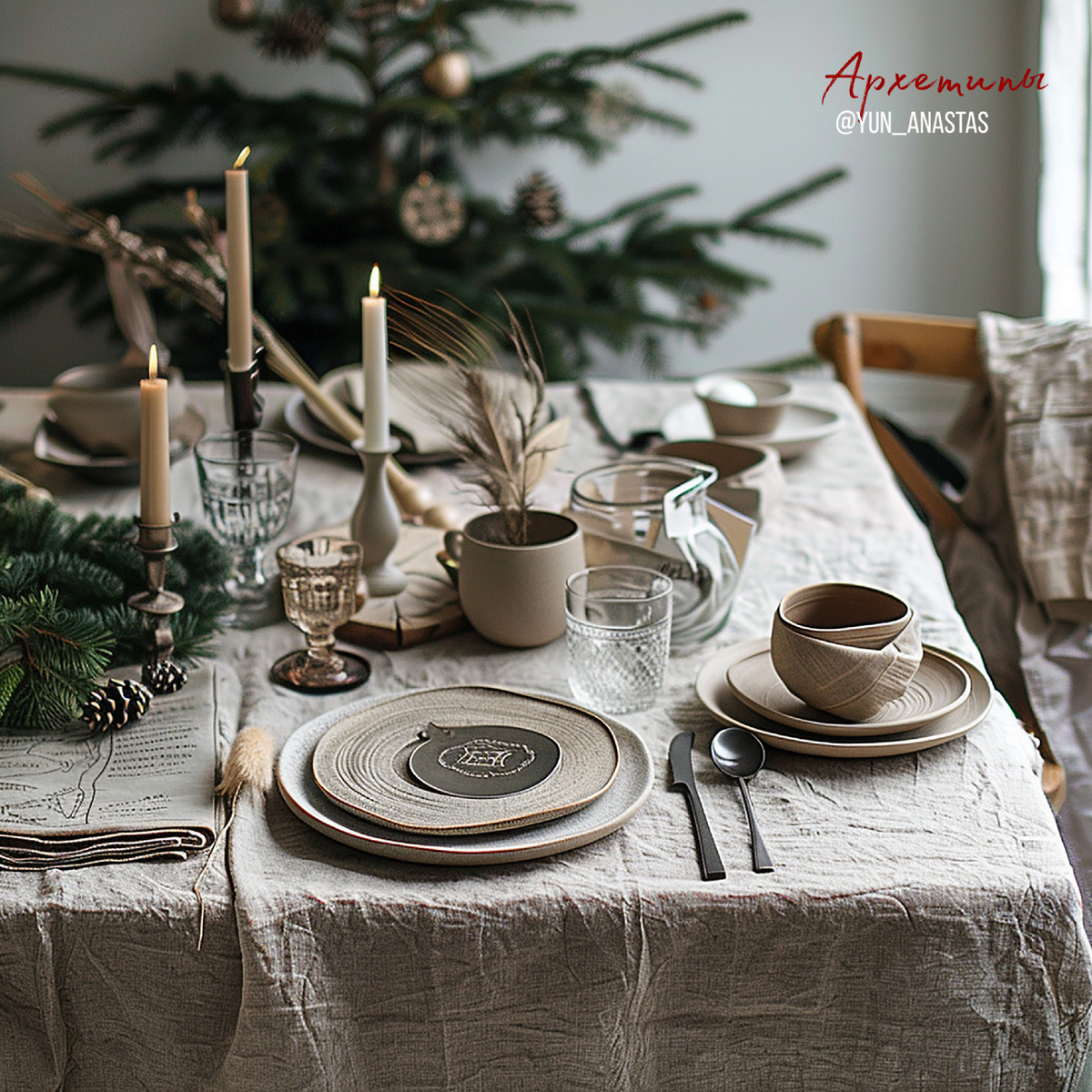 Простая и лаконичная посуда из керамики или стекла в натуральных оттенках