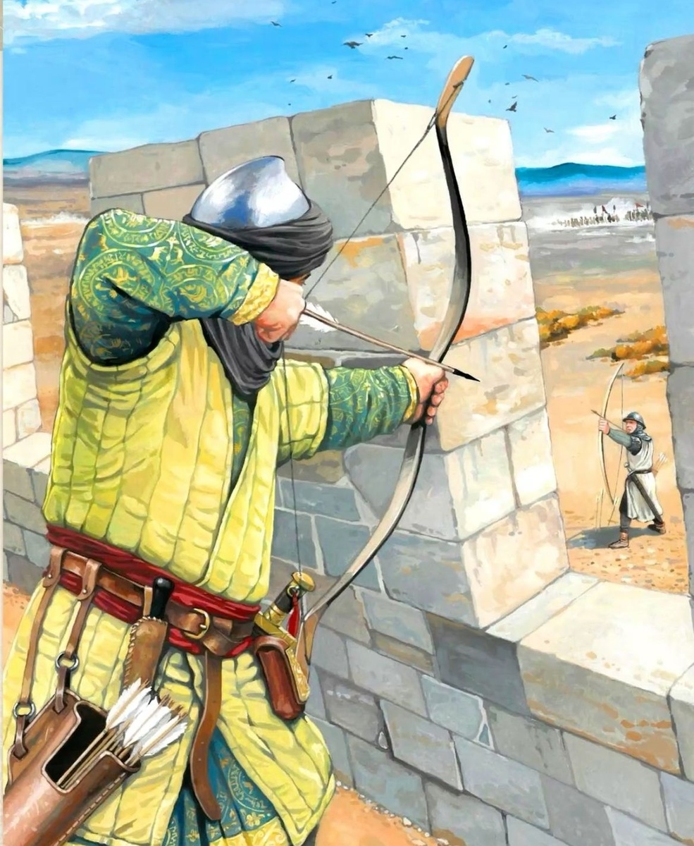 Лучники развлекаются на осаде Акры. Художник: Cătălin Drăghici