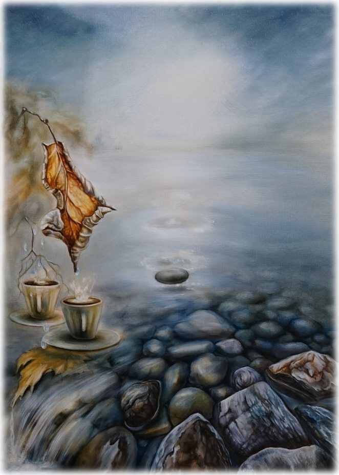 © Кира Саргон. ... Лишь выпали из музыки одной две ноты, взятые одновременно. Холст, масло, 70х50 см.