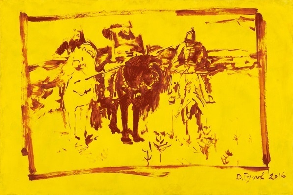 Гутов. Три богатыря. 2016. Холст, масло. 80 х 120 см.