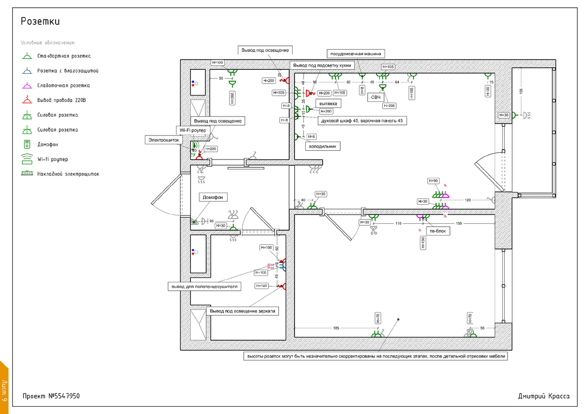План розеток в Remplanner