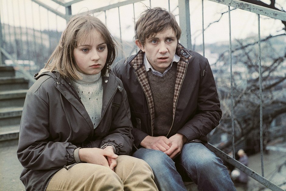 Евгения Добровольская и Вячеслав Баранов на съемках фильма «Клетка для канареек»