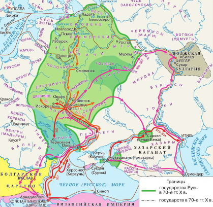 Карта походов Святослава 