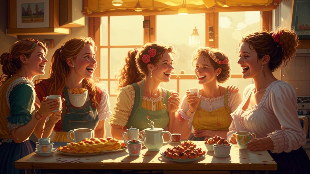 Ну и фантазия же у этого ИИ. Чья рука на плече у девушки второй справа? Про пальцы я уже не говорю!!!))