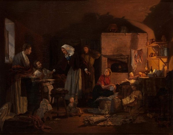 Г. И. Торопов. Посещение бедного семейства сестрою милосердия накануне праздника Рождества Христова. 1870. Русский музей. URL: https://rusmuseumvrm.ru/data/collections/painting/19_20/zh-2536/index.php