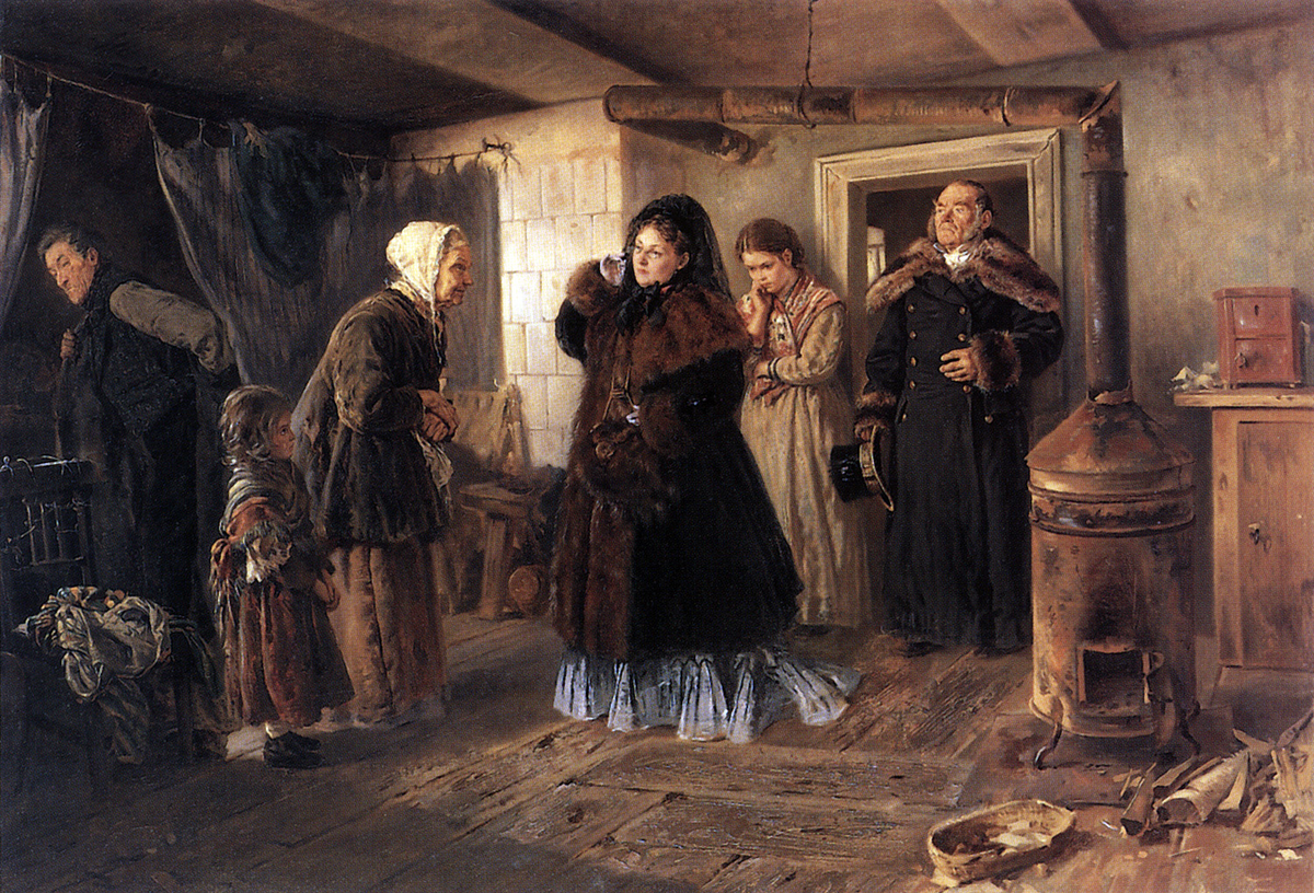 В.Маковский. Посещение бедных. 1874.