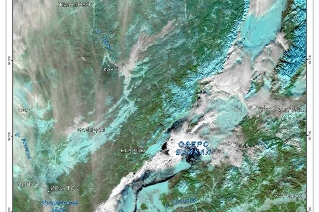    Так сейчас выглядит озеро Байкал.