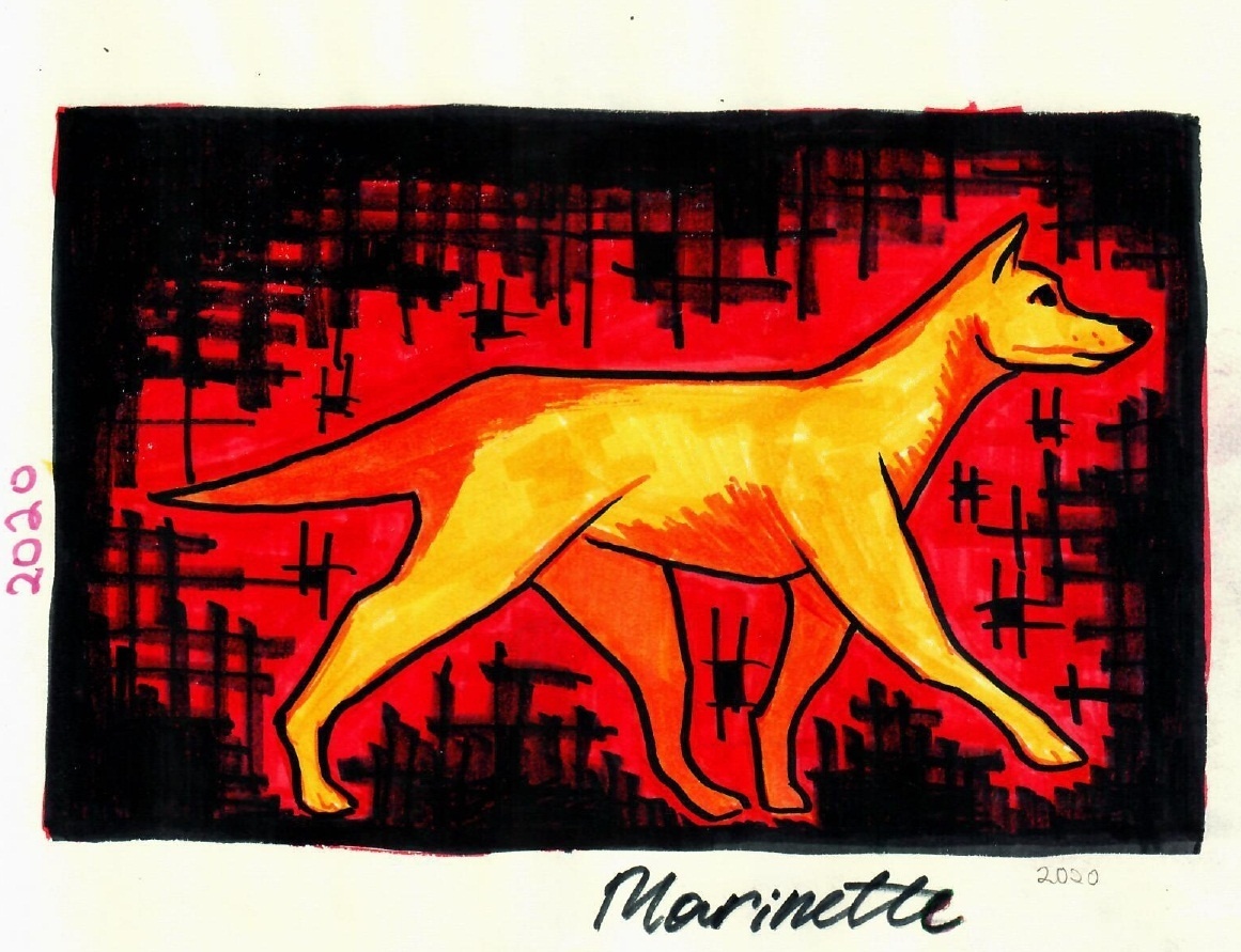 Моринетт Мортем Грация желто-рыжей собаки