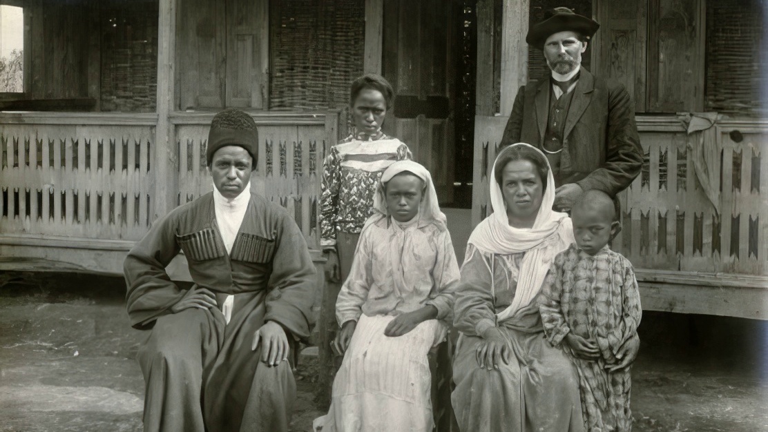 Семейство негров из Адзюбжи. Фотография А. К. Сержпутовского, 1912