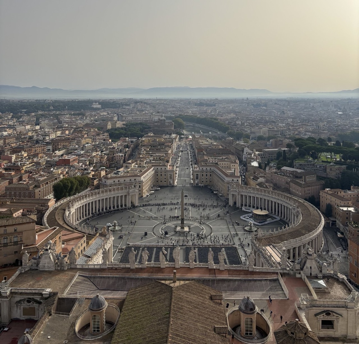Вид на Рим с купола собора Святого Петра. Фото автора 