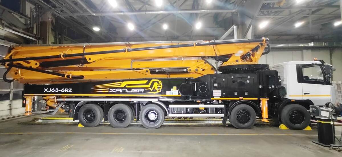 Автобетононасос Xanjer 63-6RZ на плановом техосмотре
