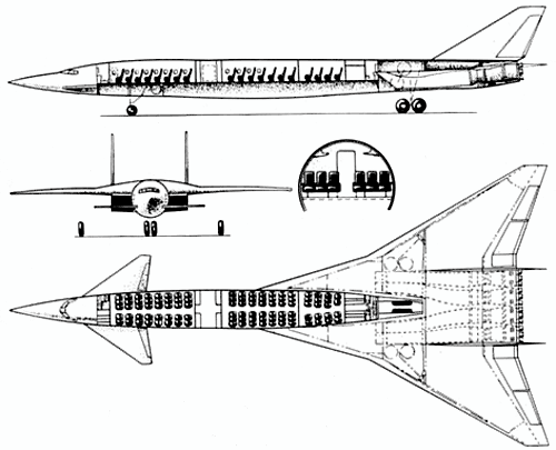 Схема пассажирского салона самолета М-53. Рисунок из интернета