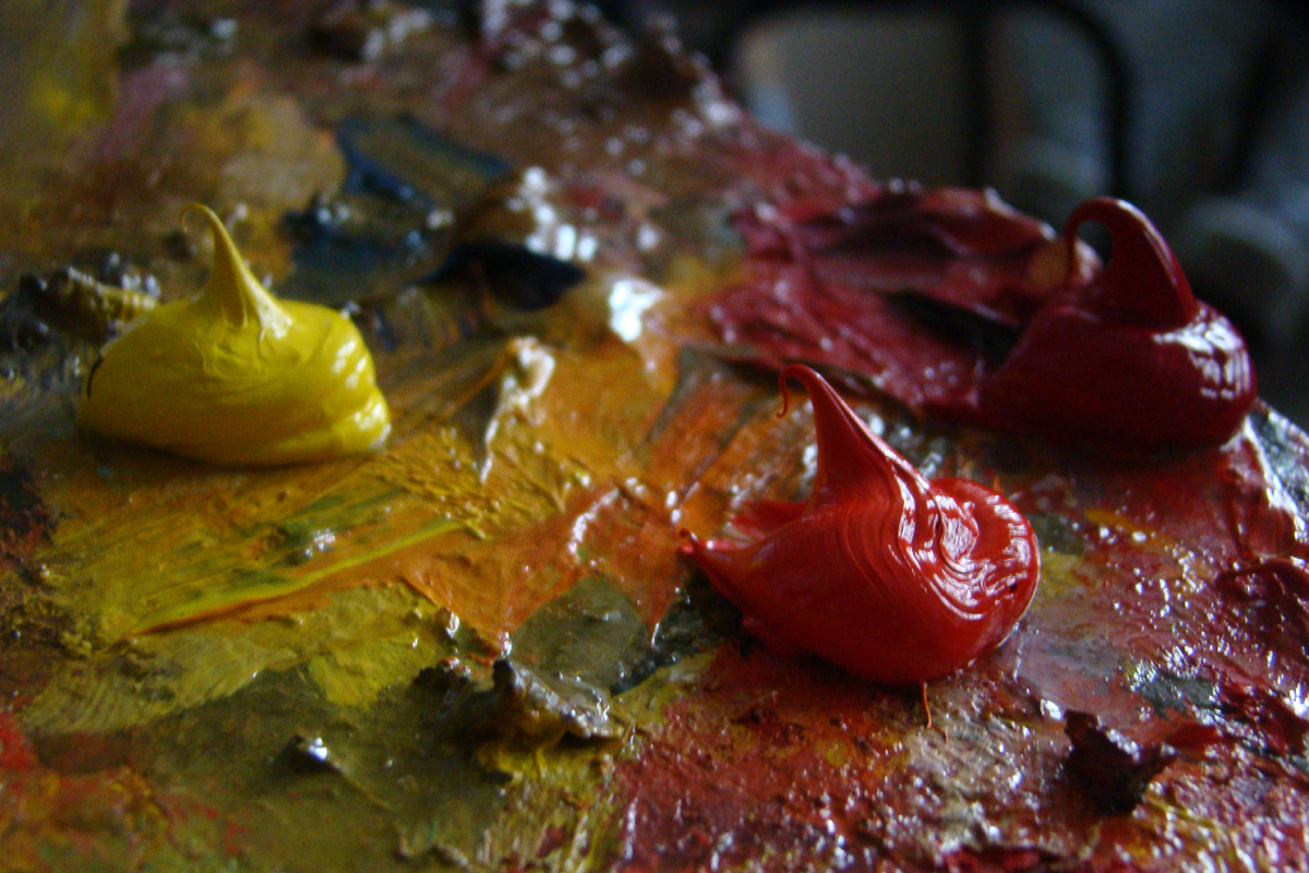 Знакомьтесь, каждмий желтый стредний, кадмий красный и кармин