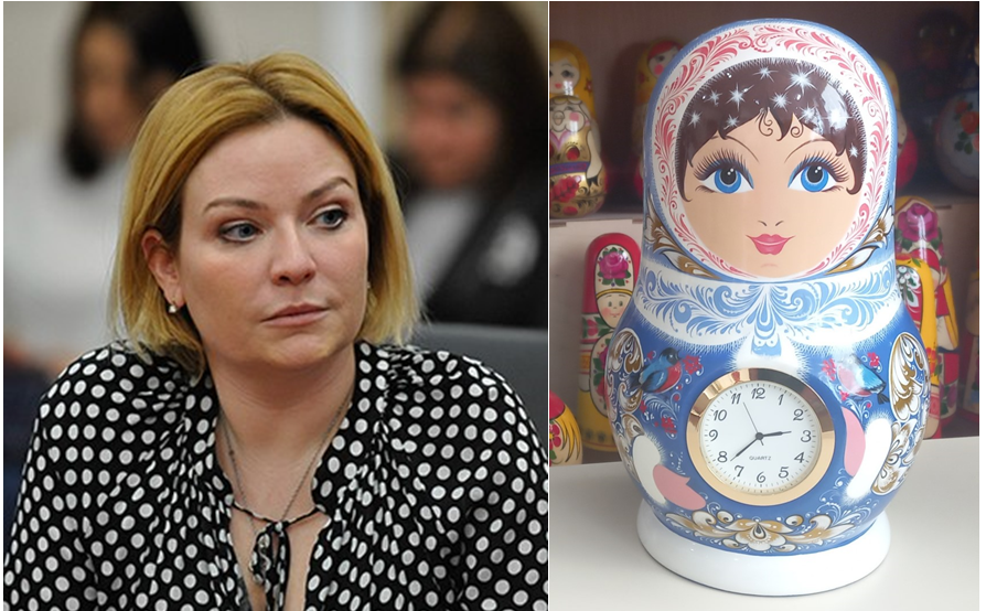 Министр культуры Ольга Любимова. Матрёшка "Хохломская мастерица", автор Луиза Малышева