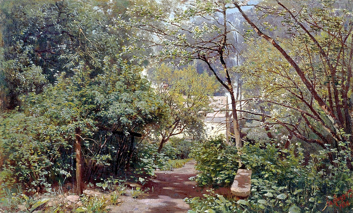 Феддер Юлий Иванович, «Запущенный сад», 1887, холст, масло. 40 x 51 см, Нижнетагильский муниципальный музей изобразительных искусств