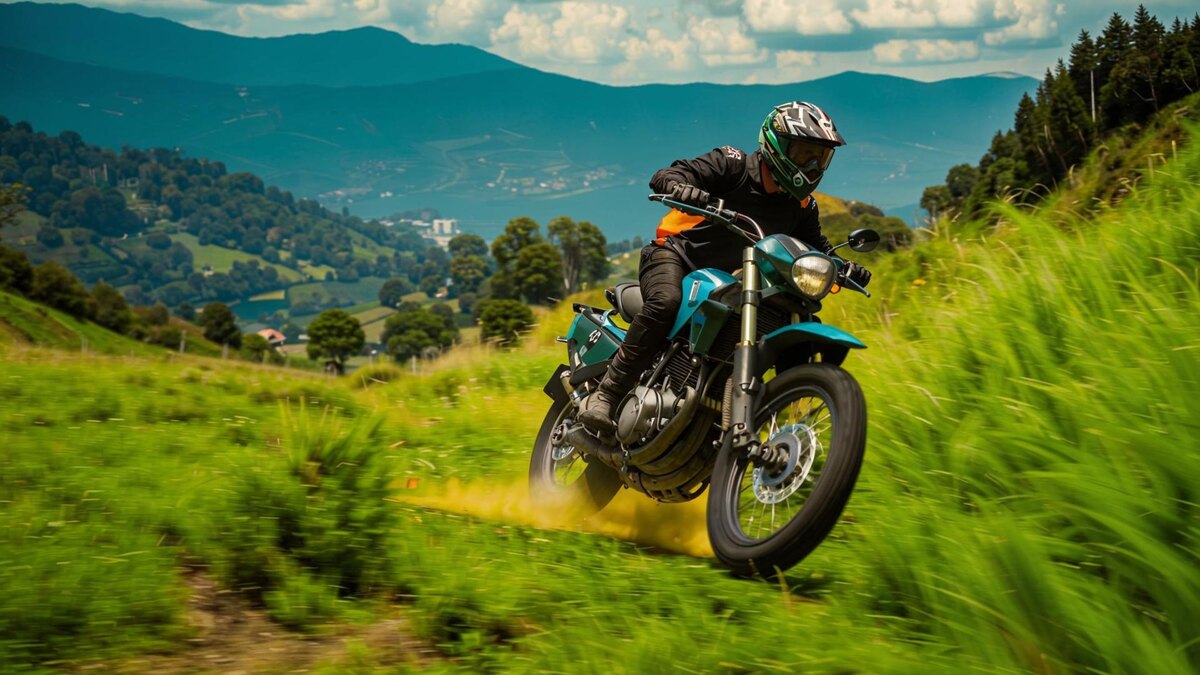 Тревор Филипс в горах на мотоцикле