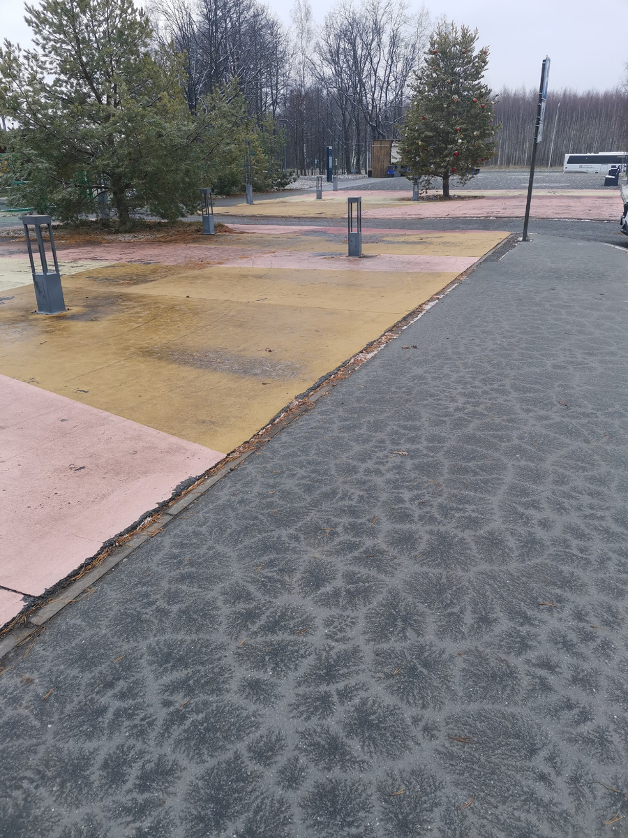 Осень 2024 в Иннополисе. Снега практически не было, но загадочные узоры по утрам были. 