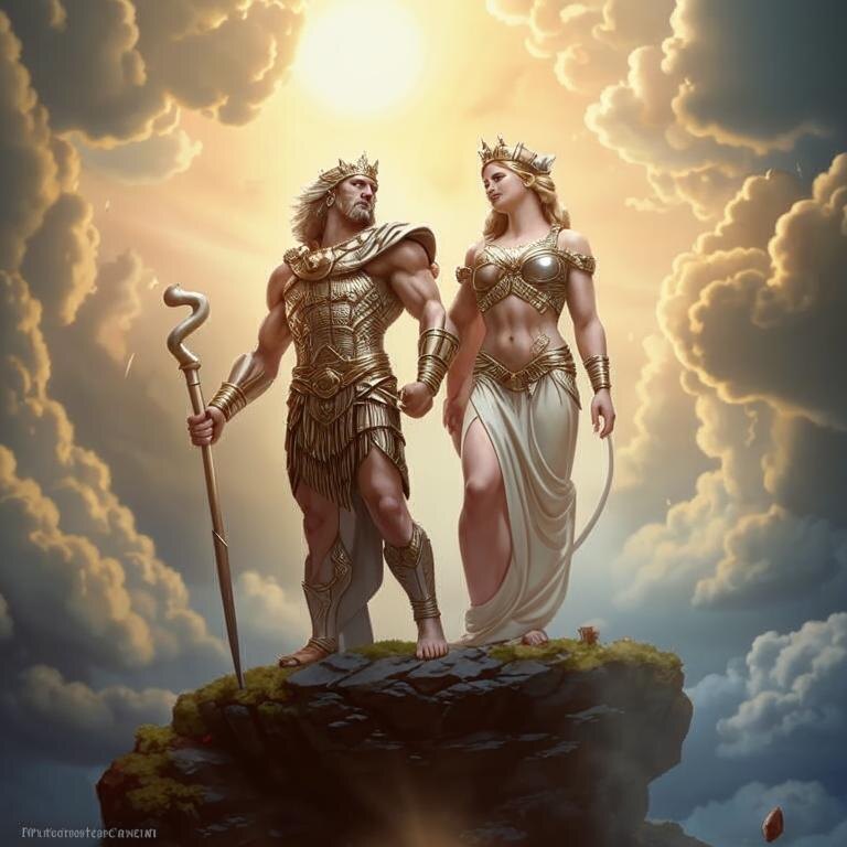 Кронос и Рея. (По мнению нейросети)