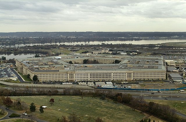    051128-N-2383B-013.Washington, D.C. (Nov. 23, 2005) - An aerial view of the headquarters of the United States Department of Defense located between the Potomac River and Arlington National Cemetery. The Pentagon employs approximately 23,000 military and civilian personnel and is one the world's largest office buildings with three times the floor space of the Empire State Building in New York City. U.S. Navy photo by Chief Photographer's Mate Johnny Bivera (RELEASED).. Василий Соколов