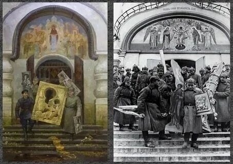 Осквернение и разграбление храмов. 