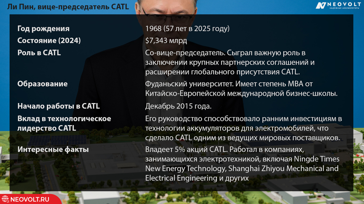 Ли Пин, вице-председатель CATL.
