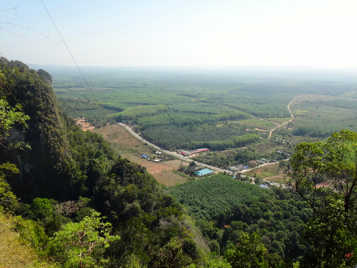 Вид с лестницы на вершину горы Tiger Cave