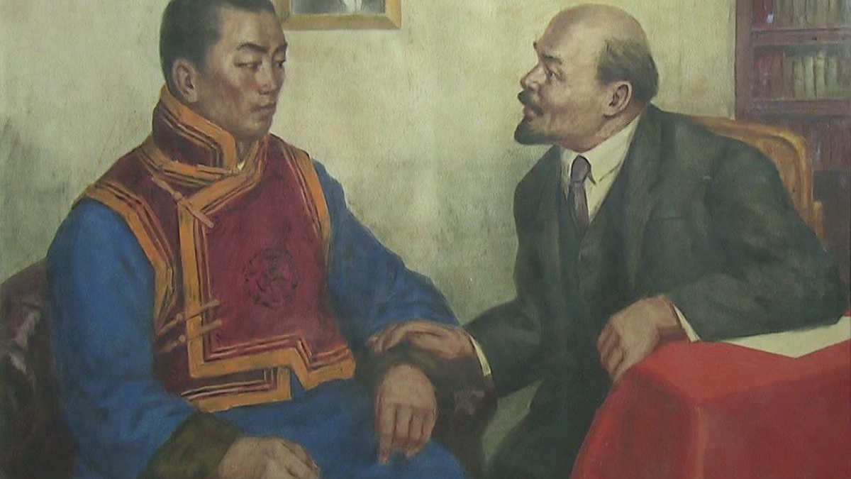 Сухэ-Батор встречается с Лениным.