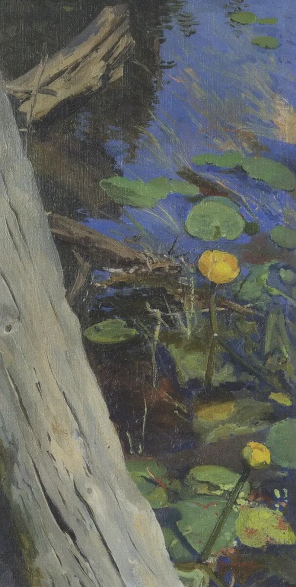 Кувшинки. 1890 - Е. Д. Поленова. Холст на картоне, масло.