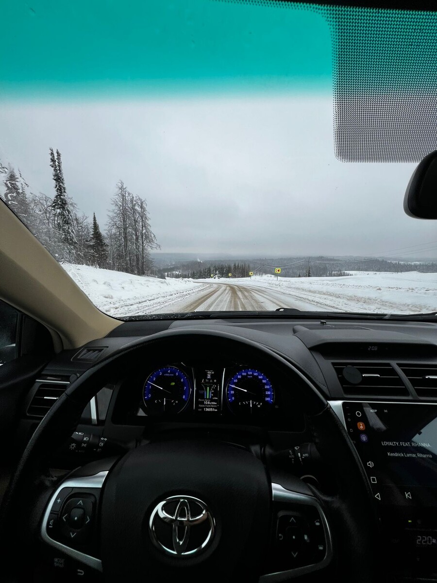 День пасмурный, поехали