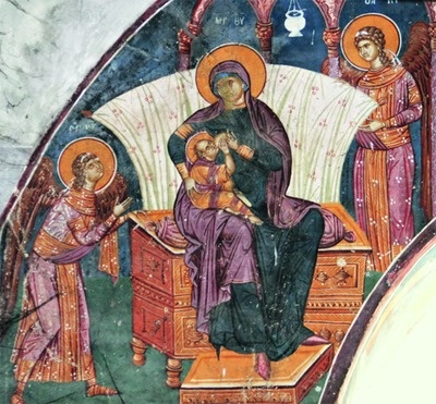 Богородица Млекопитательница. 14 в. Храм Одигитрии. Печская патриархия. 
