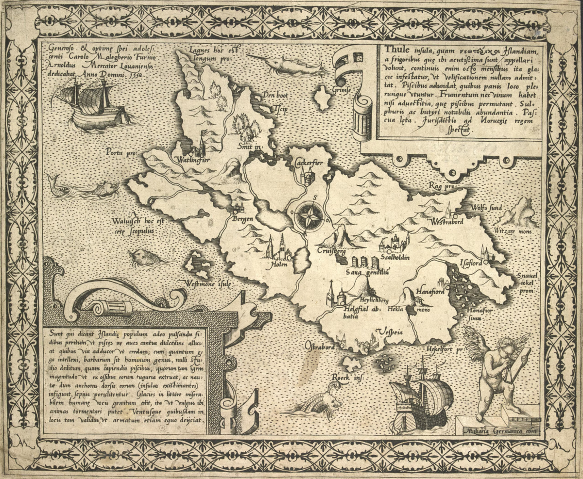 На карте остров Туле, также называемый островом Моррелл, является одним из самых южных из Южных Сандвичевых островов.