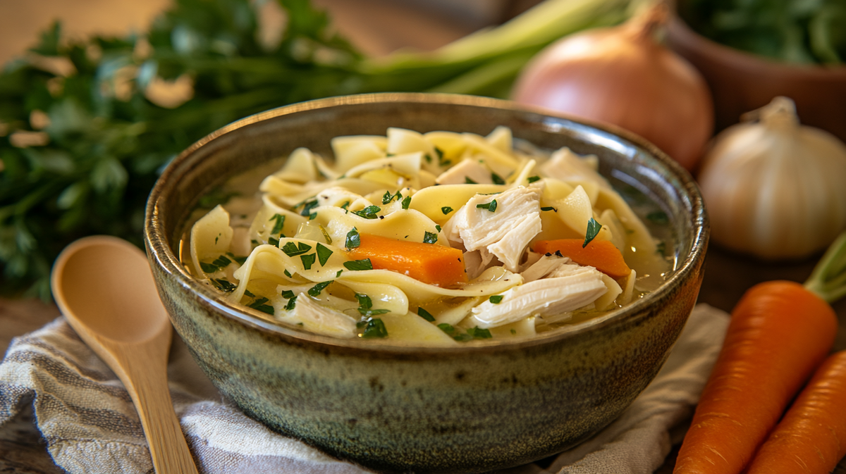 Классический куриный суп с лапшой