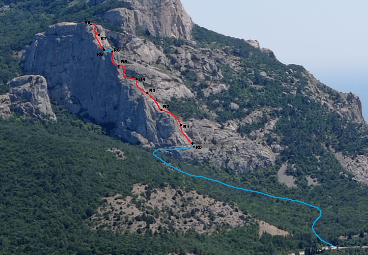 Схема маршрута Незнайки на Луне.