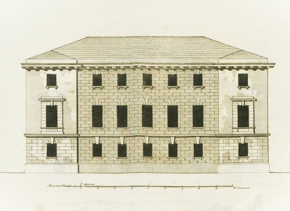 Фасад из альбома образцовых фасадов 1809-1812 гг.