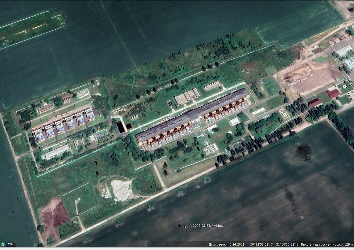 КС Яготин на спутниковом снимке
