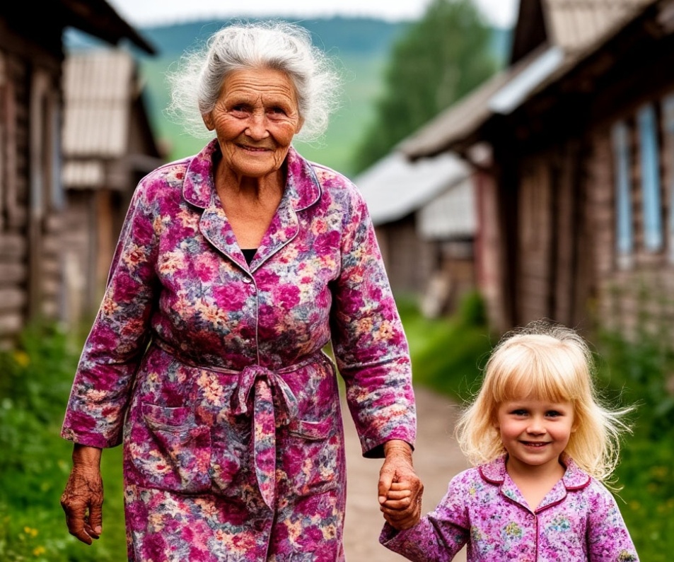 Полина с бабушкой Машей