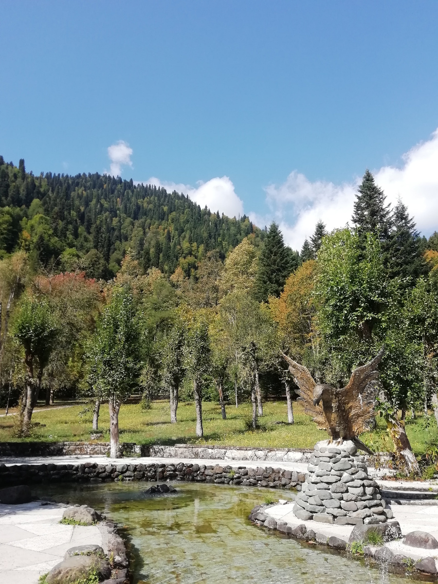 На территории государственной дачи И.В. Сталина на озере Рица