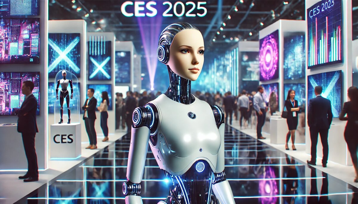 Женщина робот на выставке CES 2025