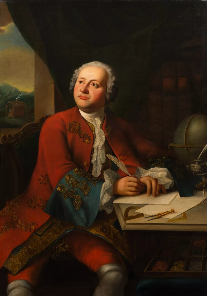 М.В.Ломоносов на гравюре 1757 года