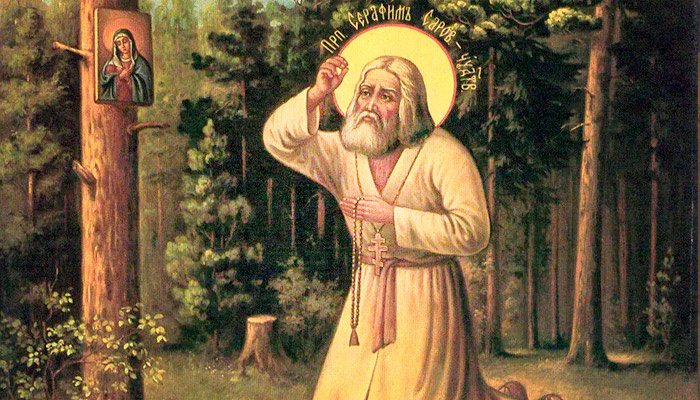 Преподобный Серафим Саровский в лесной чаще. Фото: zapiski.elitsy.ru