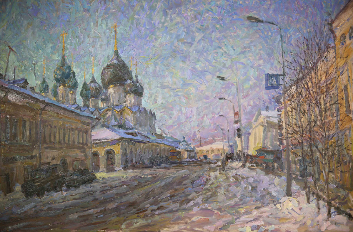 "Зимний Ростов Великий 88-го" Соловых Г. И. холст/масло 1988 год