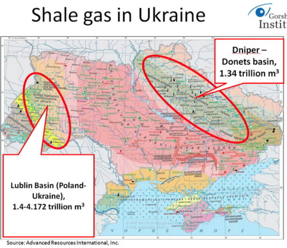 карта газовых месторождений 1990-е годы